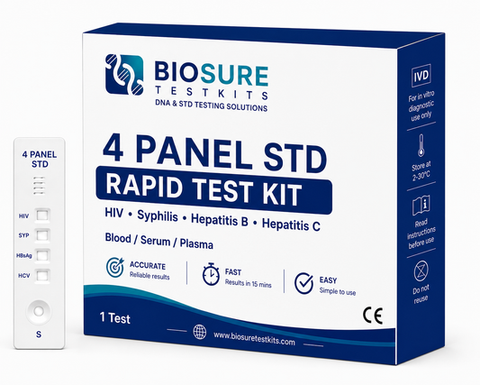 4 Panel STD Test Kit – HIV, Syphilis, Hepatitis B & Hepatitis C